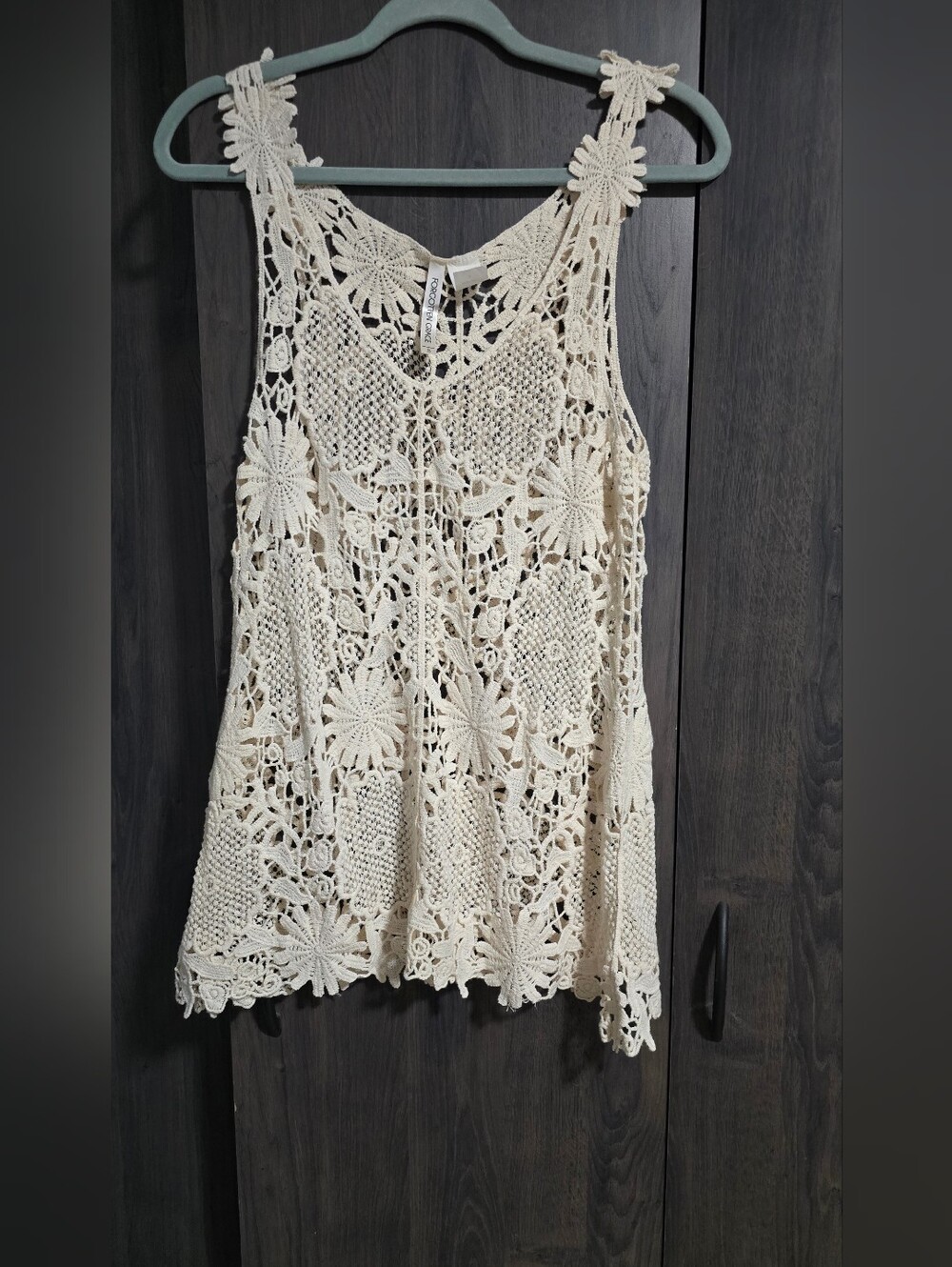 Forgotten Grace Cream Crochet Lace Tank